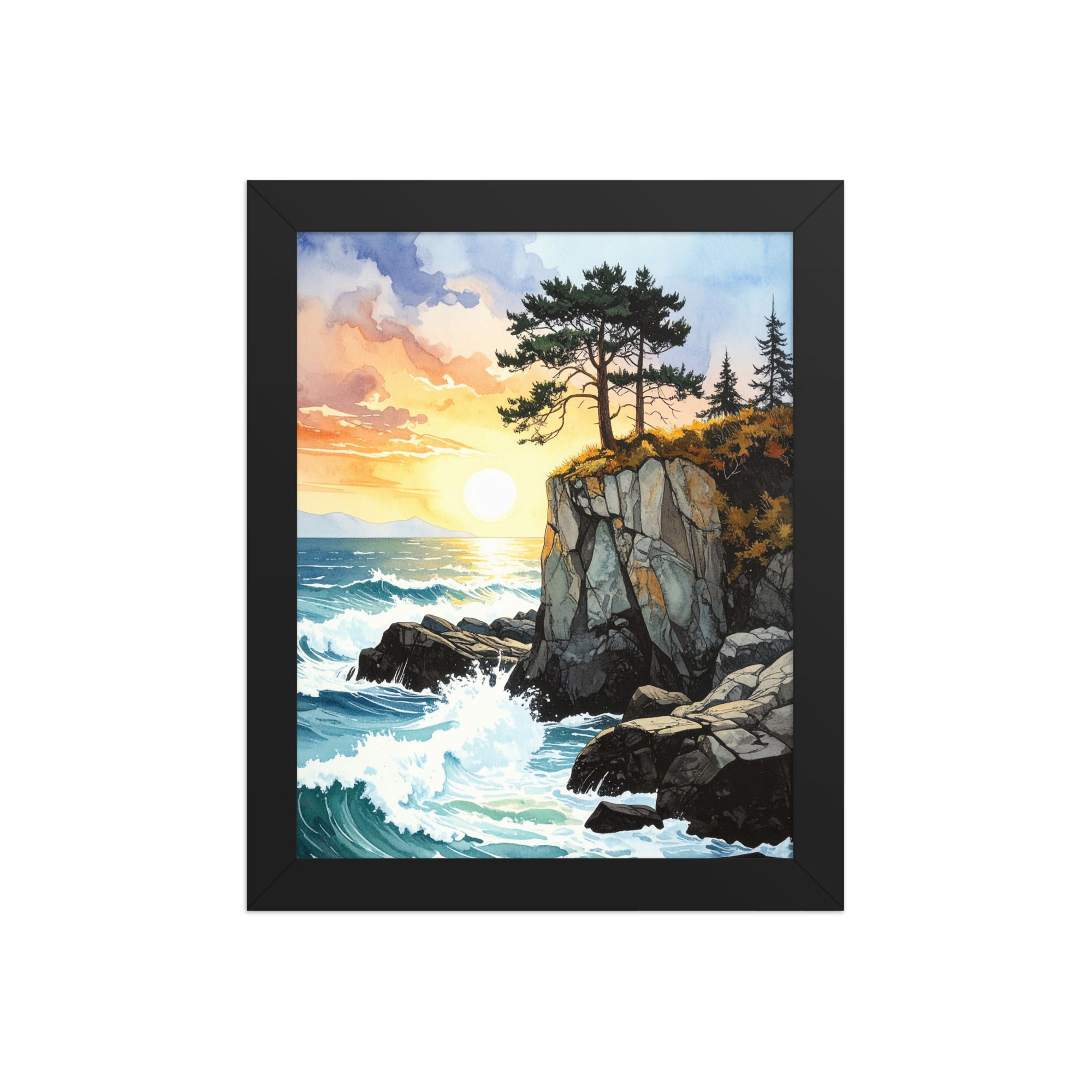 Waves Against the Cliffs Art Print