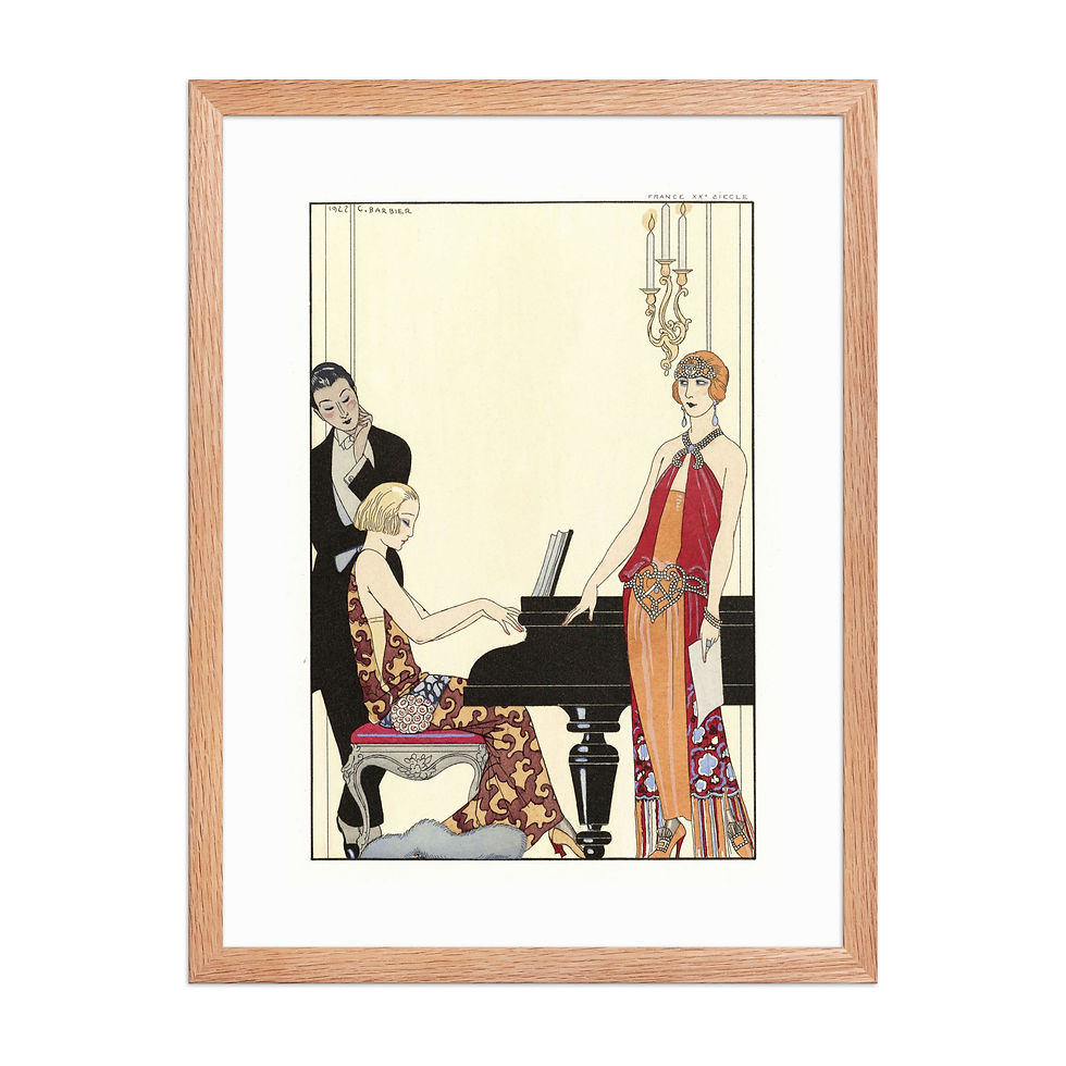 Thumbnail: Elegant Art Nouveau Print - Framed Decor