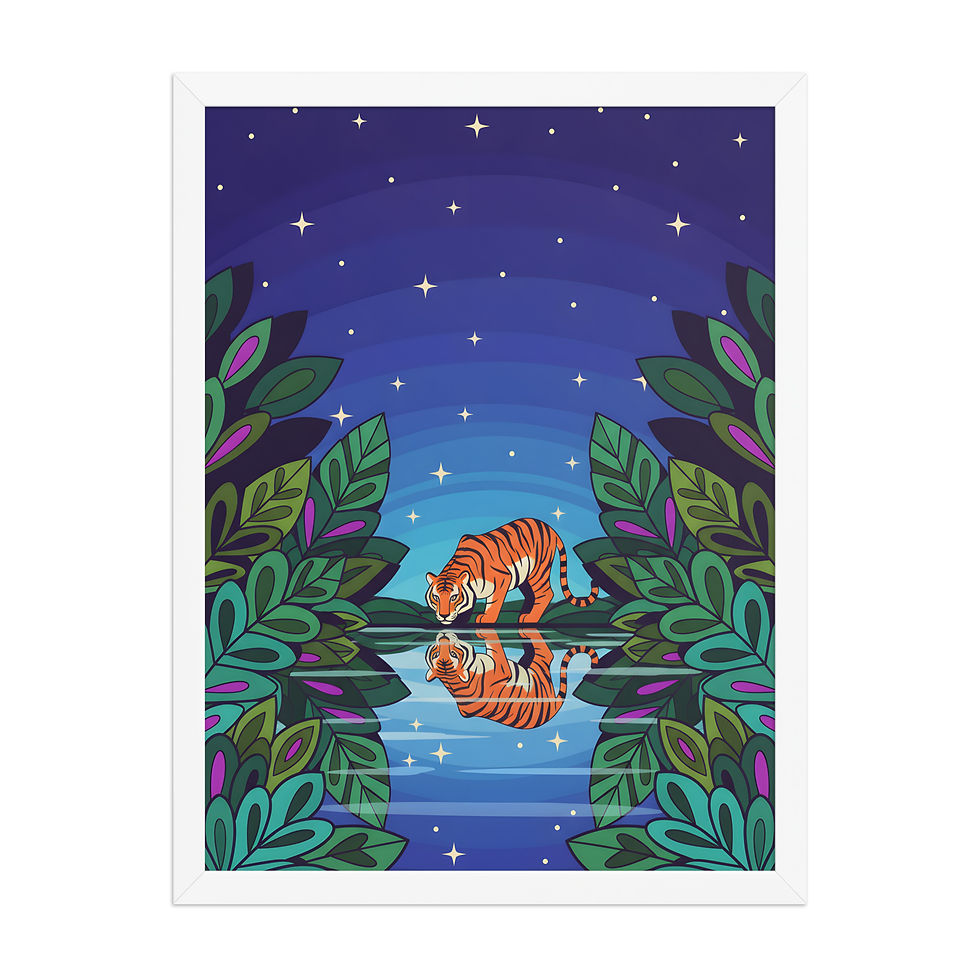 Thumbnail: Twilight Tiger Palm Nature Art Print