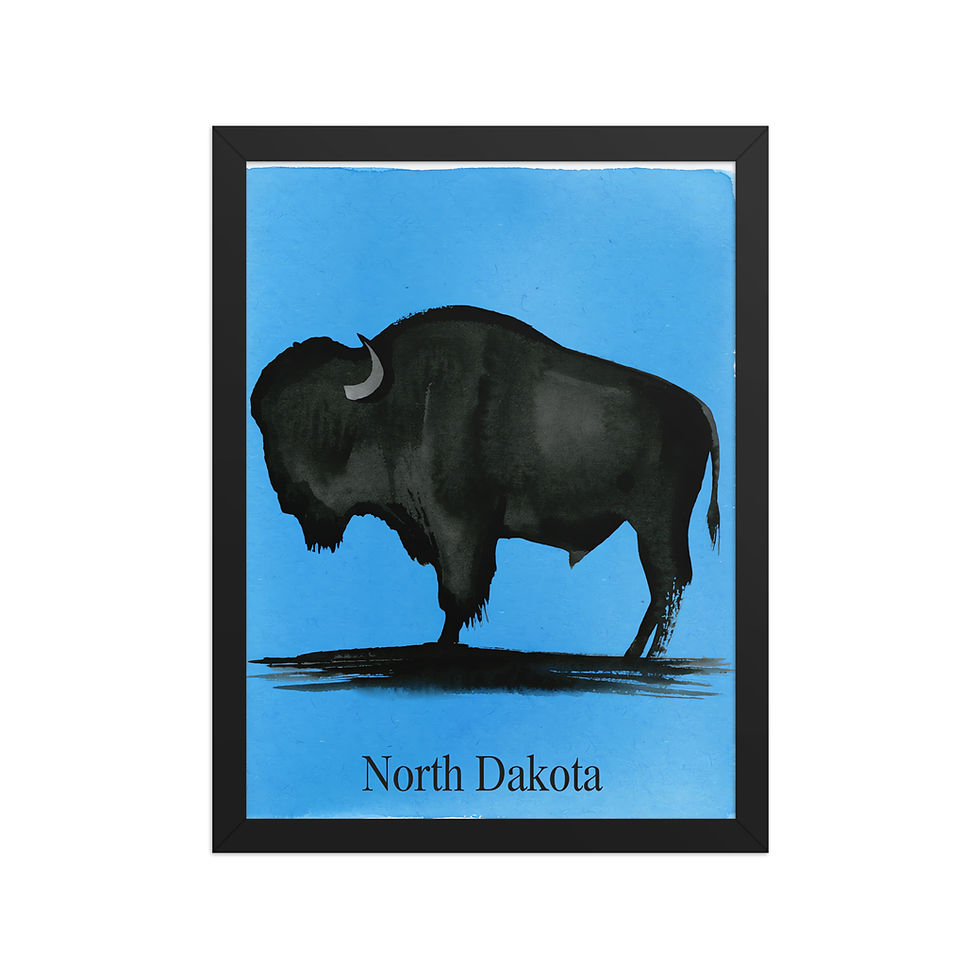Thumbnail: North Dakota US State Minimalist Framed Poster