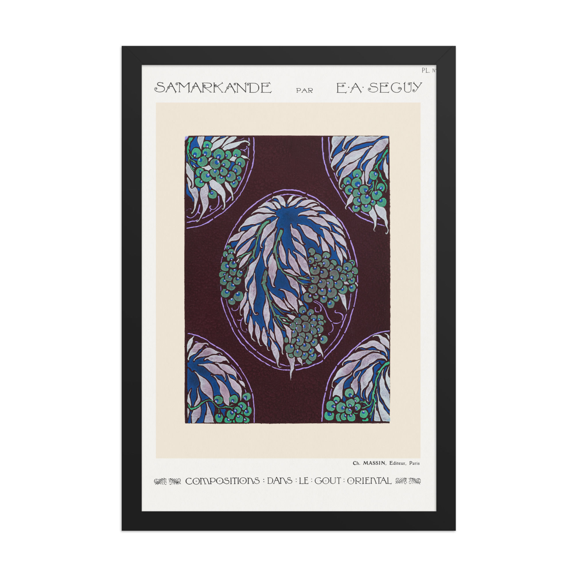 Flower pattern Art Deco stencil print xi | Samarkande | Seguy