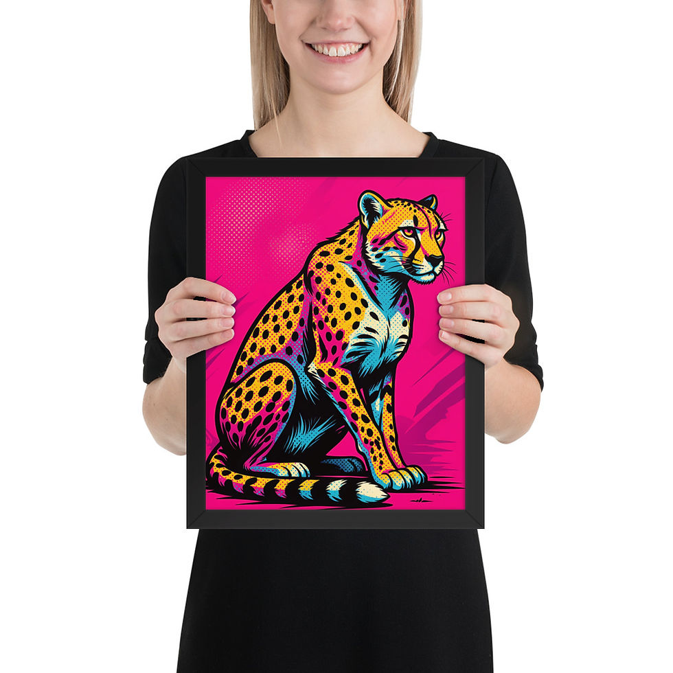 Thumbnail: Crouched Cheetah Bold Art Print Framed