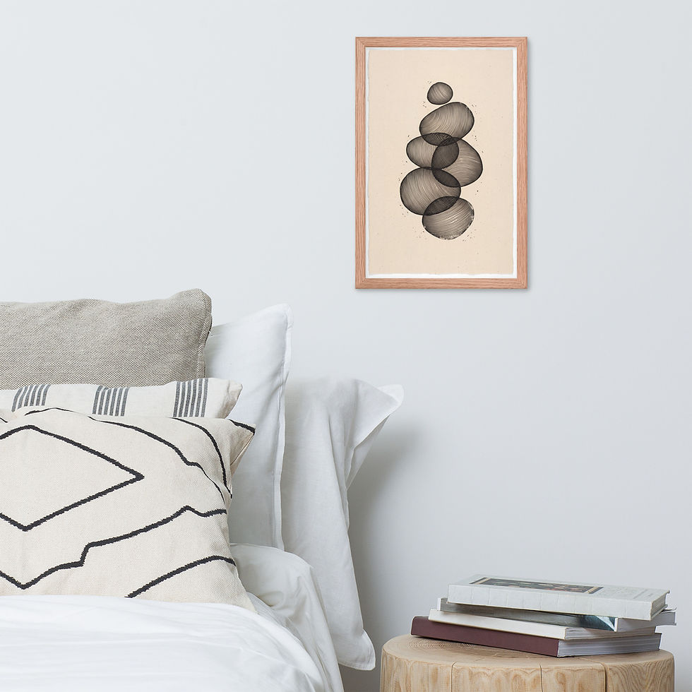Thumbnail: Abstract Balanced Stones Zen Art Framed Wall Print