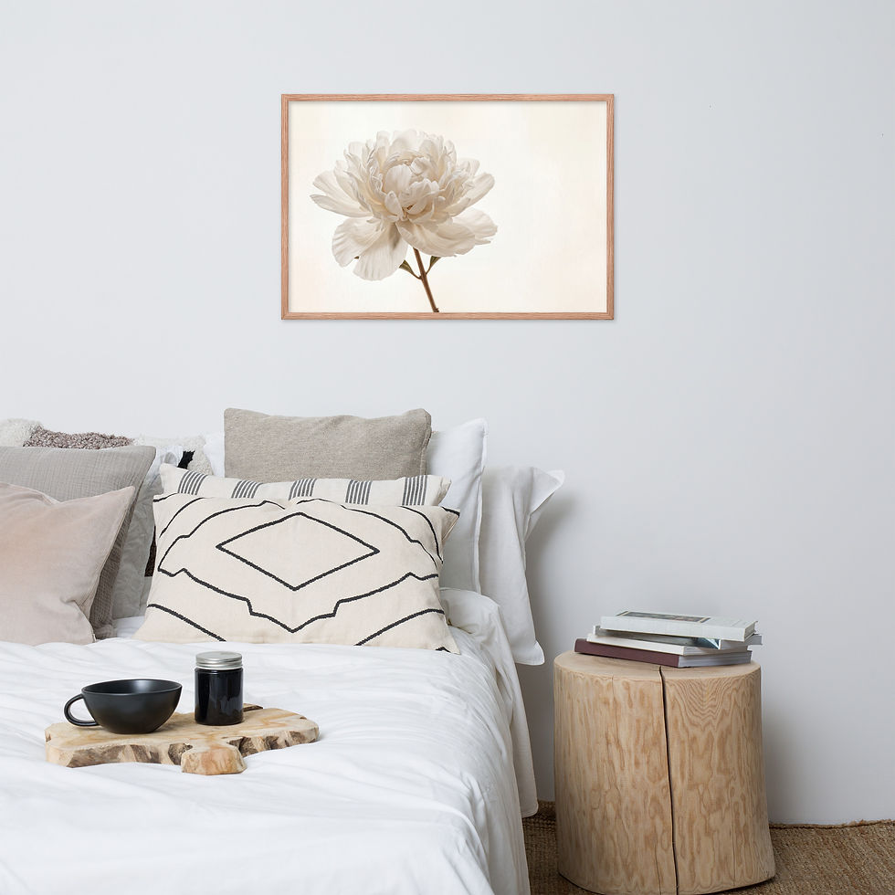 Thumbnail: Soft White Peony Flower Photography Print