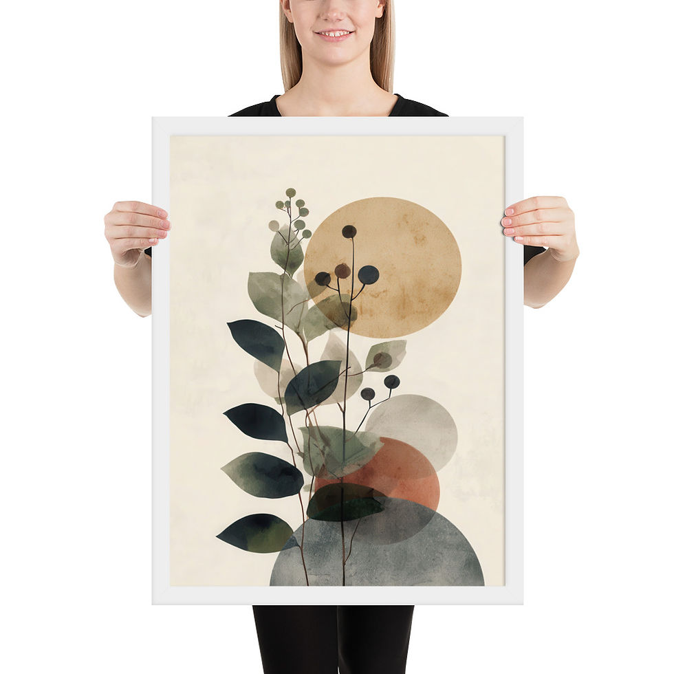 Thumbnail: Framed Earthy Boho Wall Art – Nature Lover's Decor