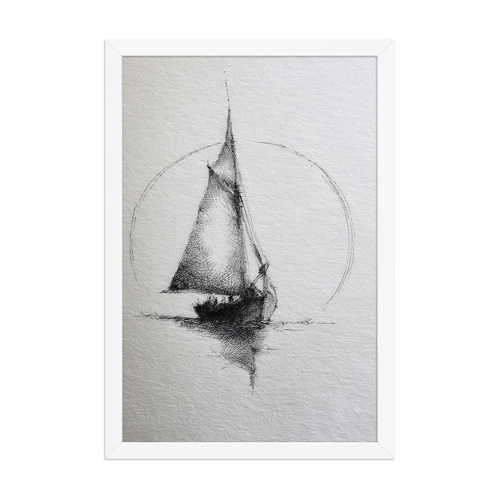 Thumbnail: Elegant Abstract Black and White Print - Stylish Frame
