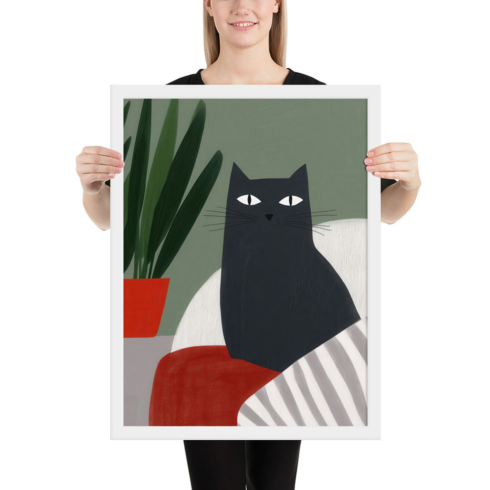 Thumbnail: Contemporary Gouache Wall Art - Framed Elegance