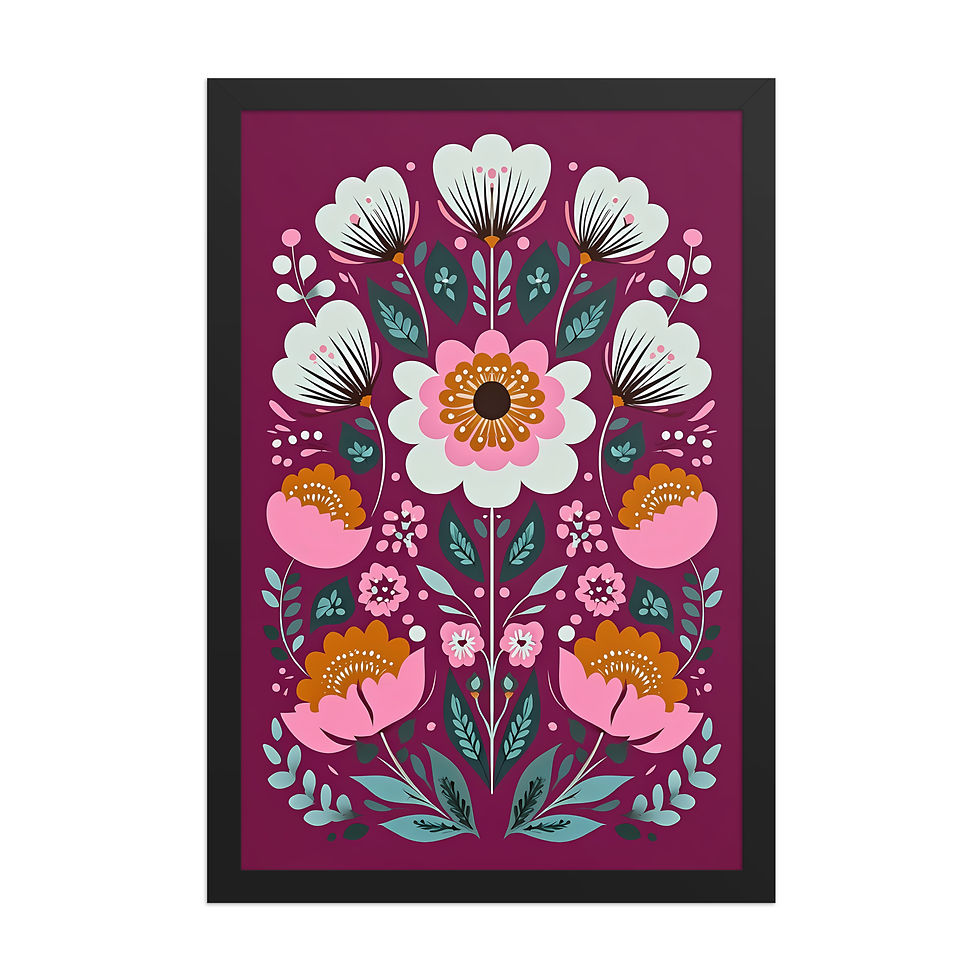 Thumbnail: Charming Scandinavian Botanical Art - Folk Inspired Wall Prints