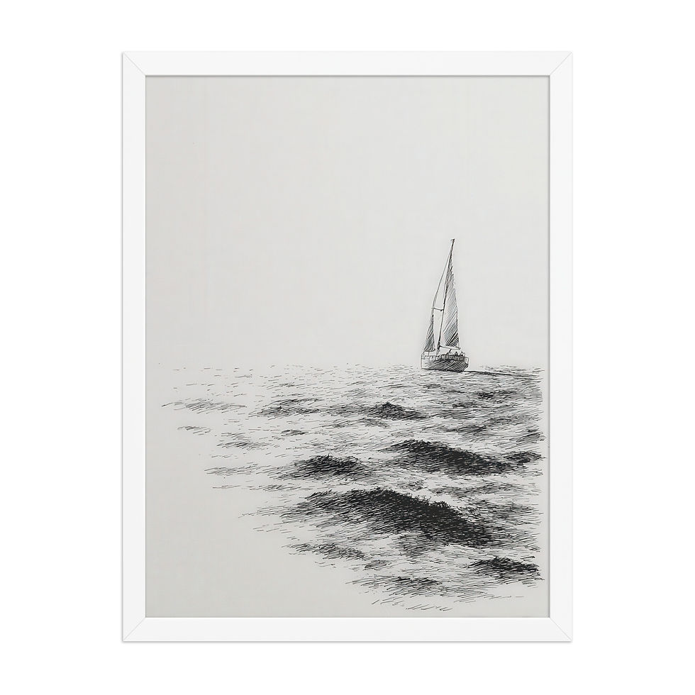 Thumbnail: Elegant Abstract Black and White Print - Stylish Frame