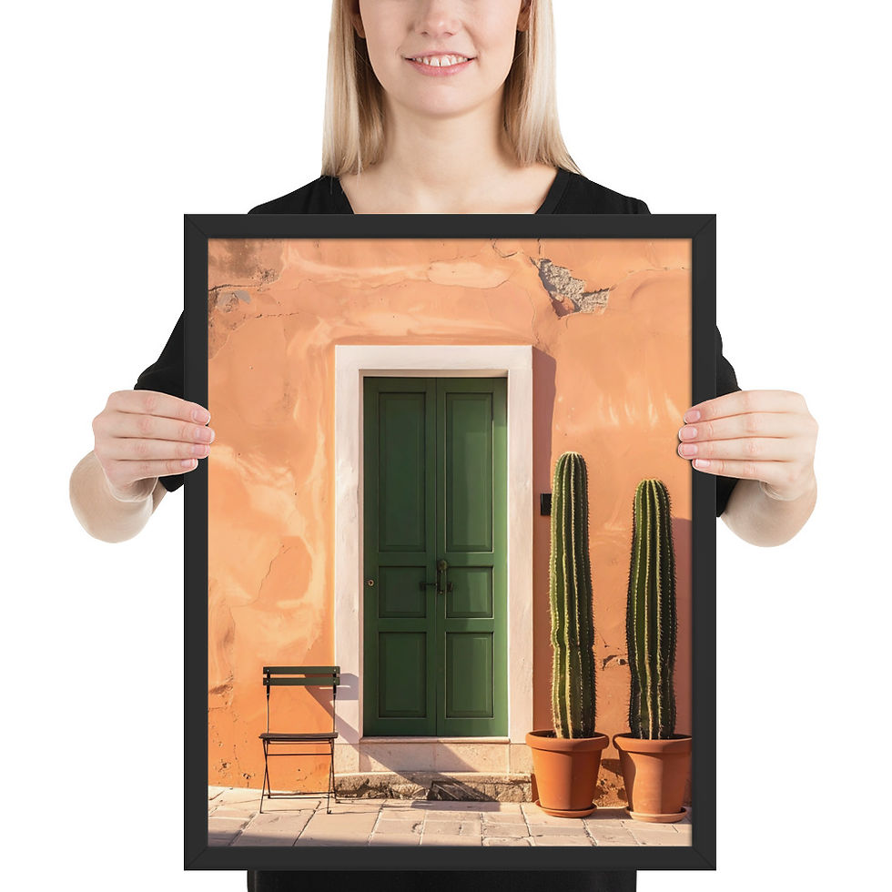 Thumbnail: Peach Wall and Cactus Art Print