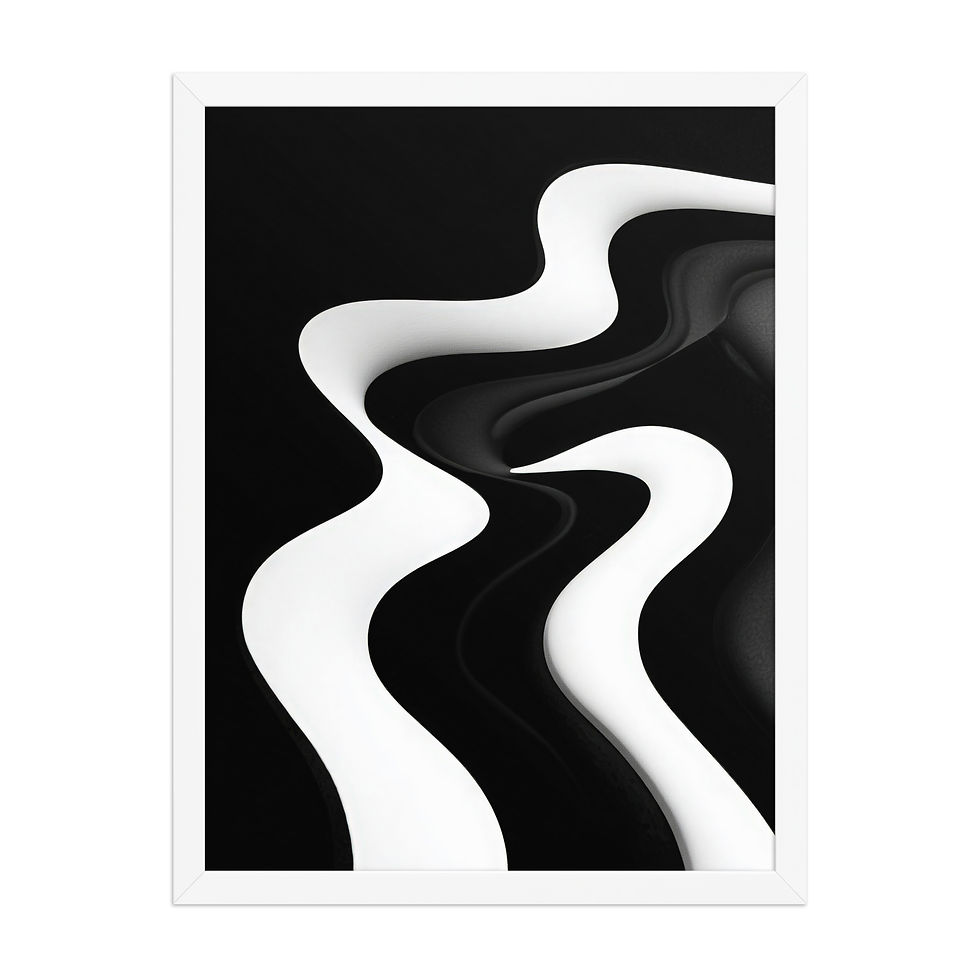 Thumbnail: Black & Beige Abstract Wall Art Print 