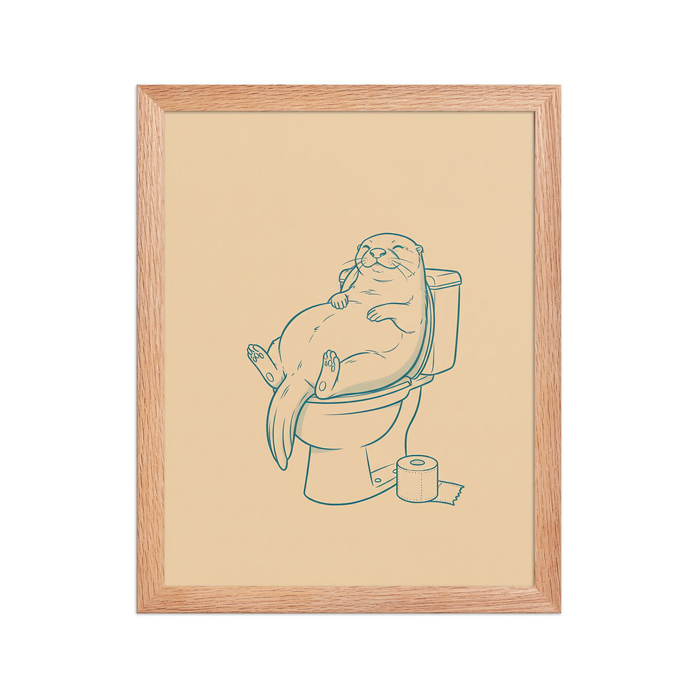 Thumbnail: Otter on the Toilet Quirky Framed Wall Art