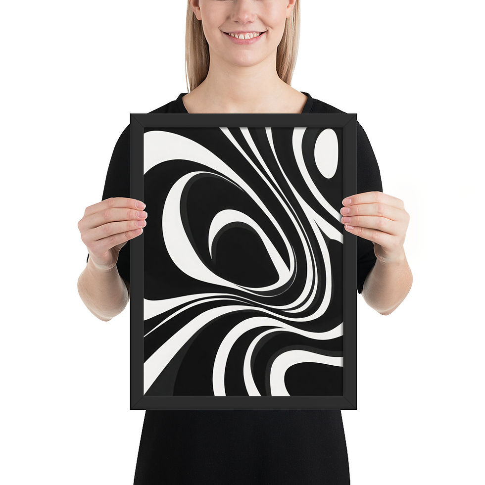 Thumbnail: Black & Beige Abstract Wall Art Print 