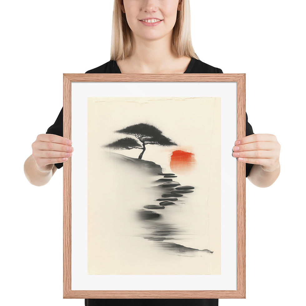 Thumbnail: Japandi Sumei-e Japanese Ink Inspired Print