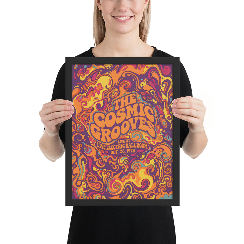 Thumbnail: The Cosmic Grooves Framed 70s Retro Poster