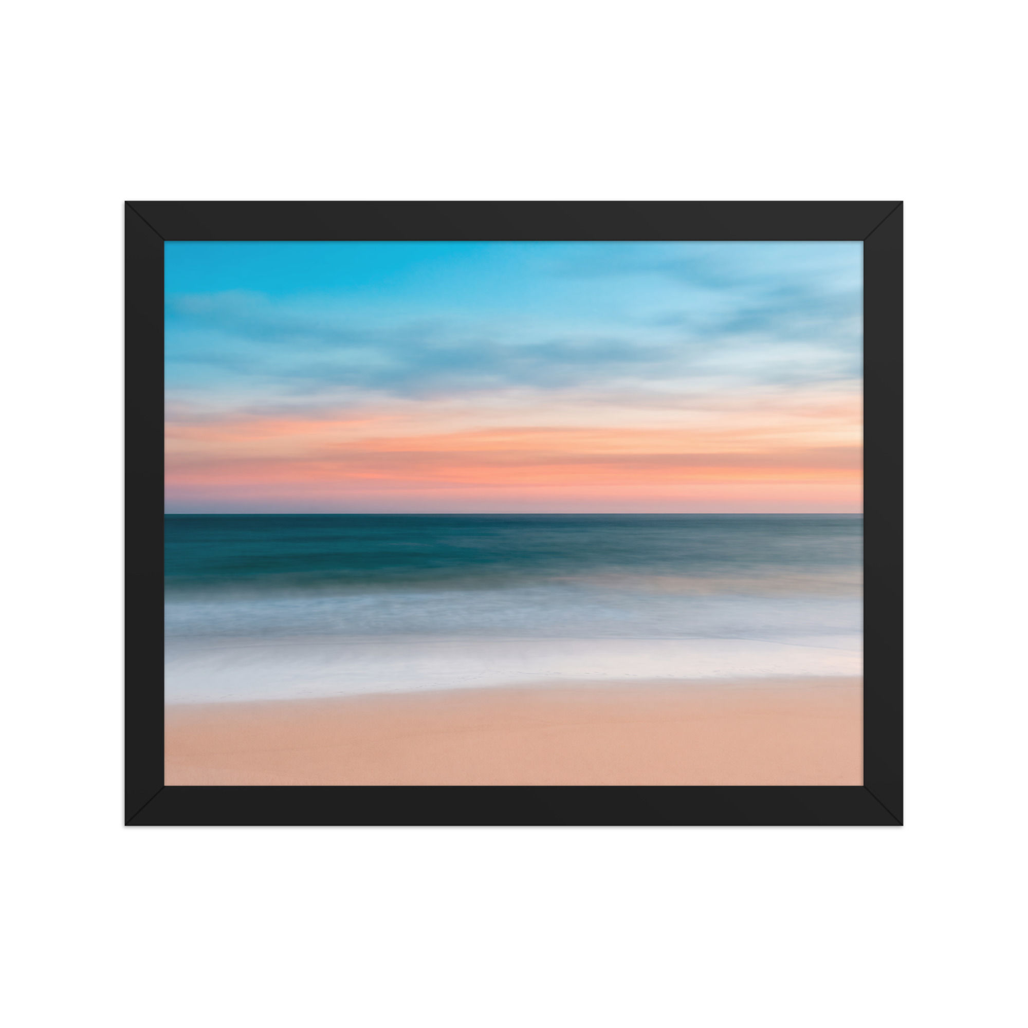 Abstract Ocean Sunset Art Print: Serene Coastal Horizon Wall Decor Print