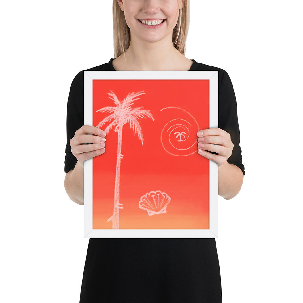 Thumbnail: Red Beach Motifs Minimalist Coastal Art