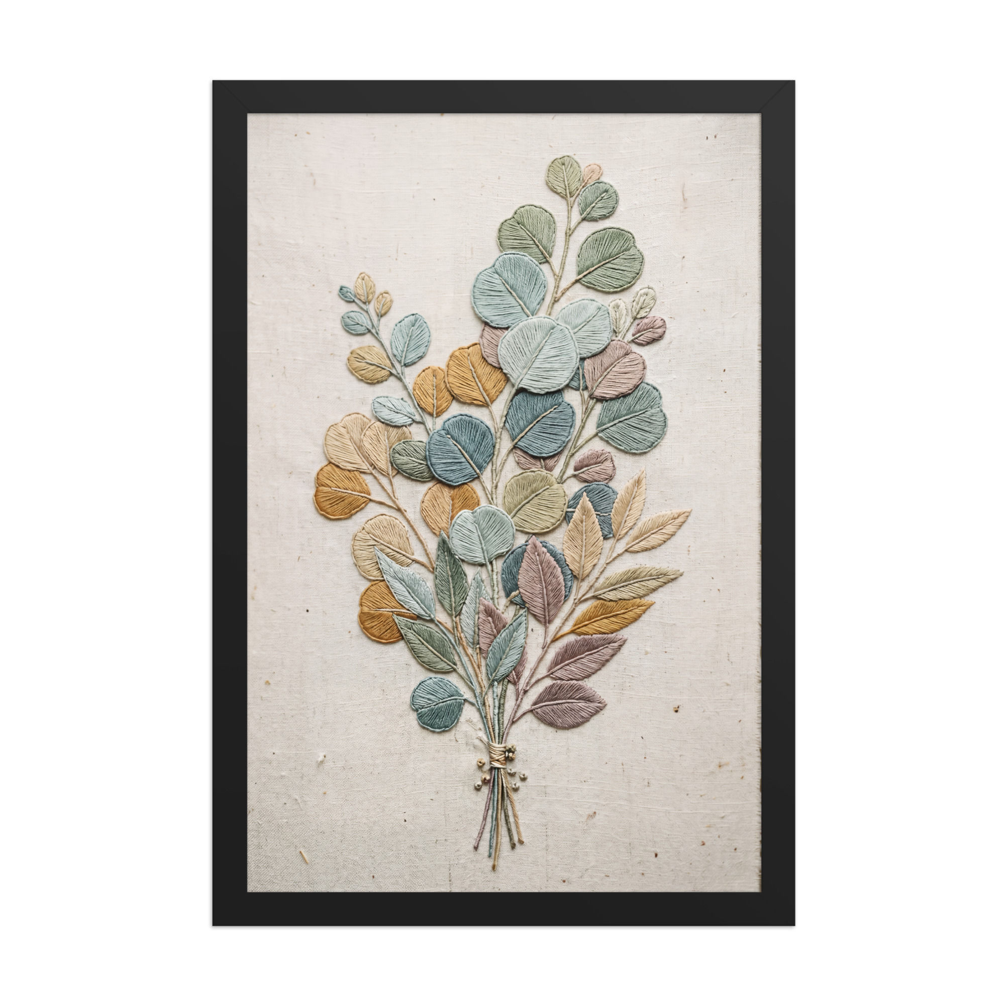 Botanical Eucalyptus Bouquet Framed Wall Art