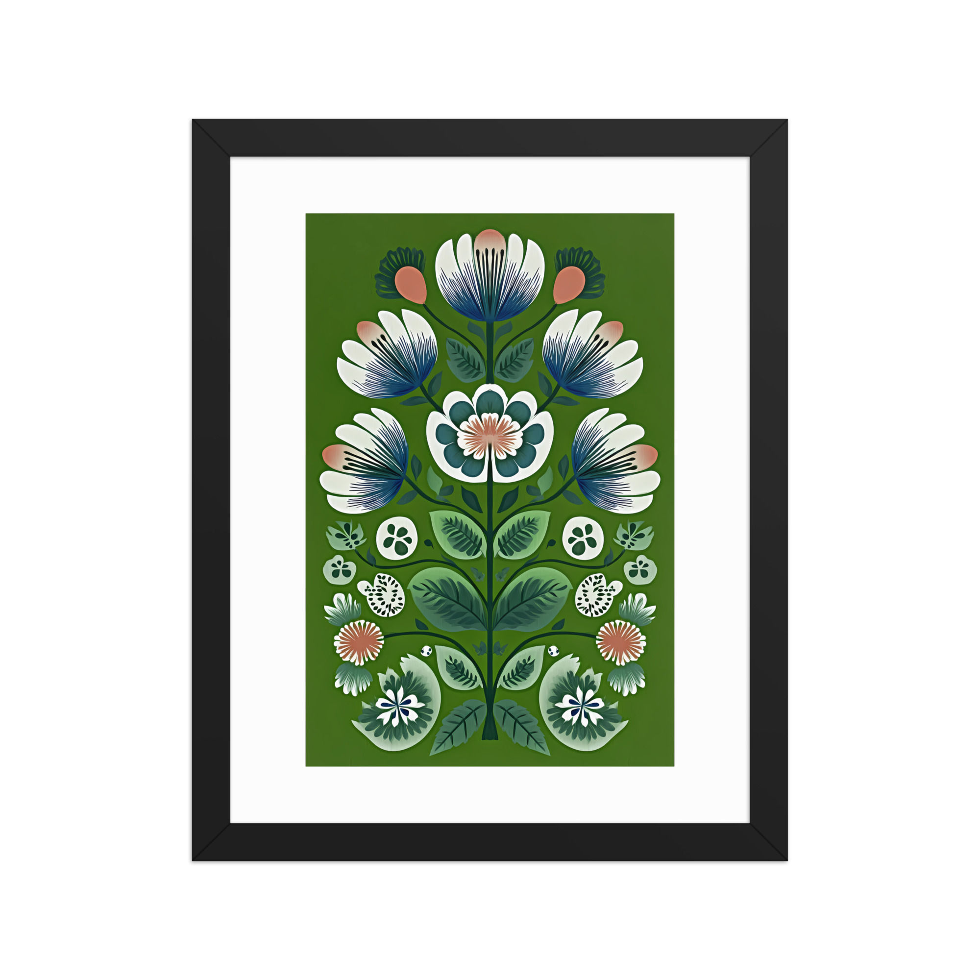 Scandinavian Style Botanical Wall Art - Folk Design for Home