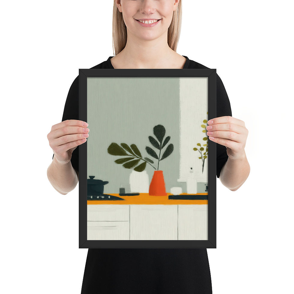 Thumbnail: Framed Kitchen Top Gouache Art for Home