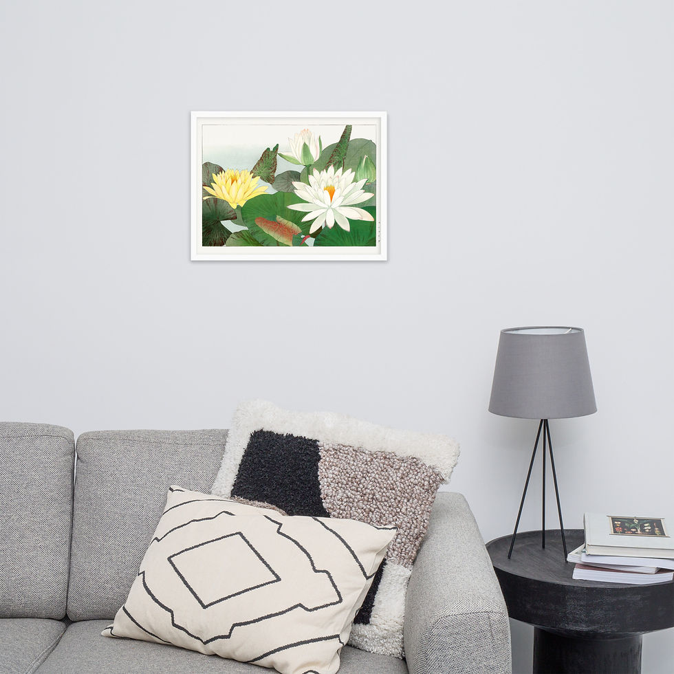 Thumbnail: Nymphaea Lotus Japanese Woodblock Art Print