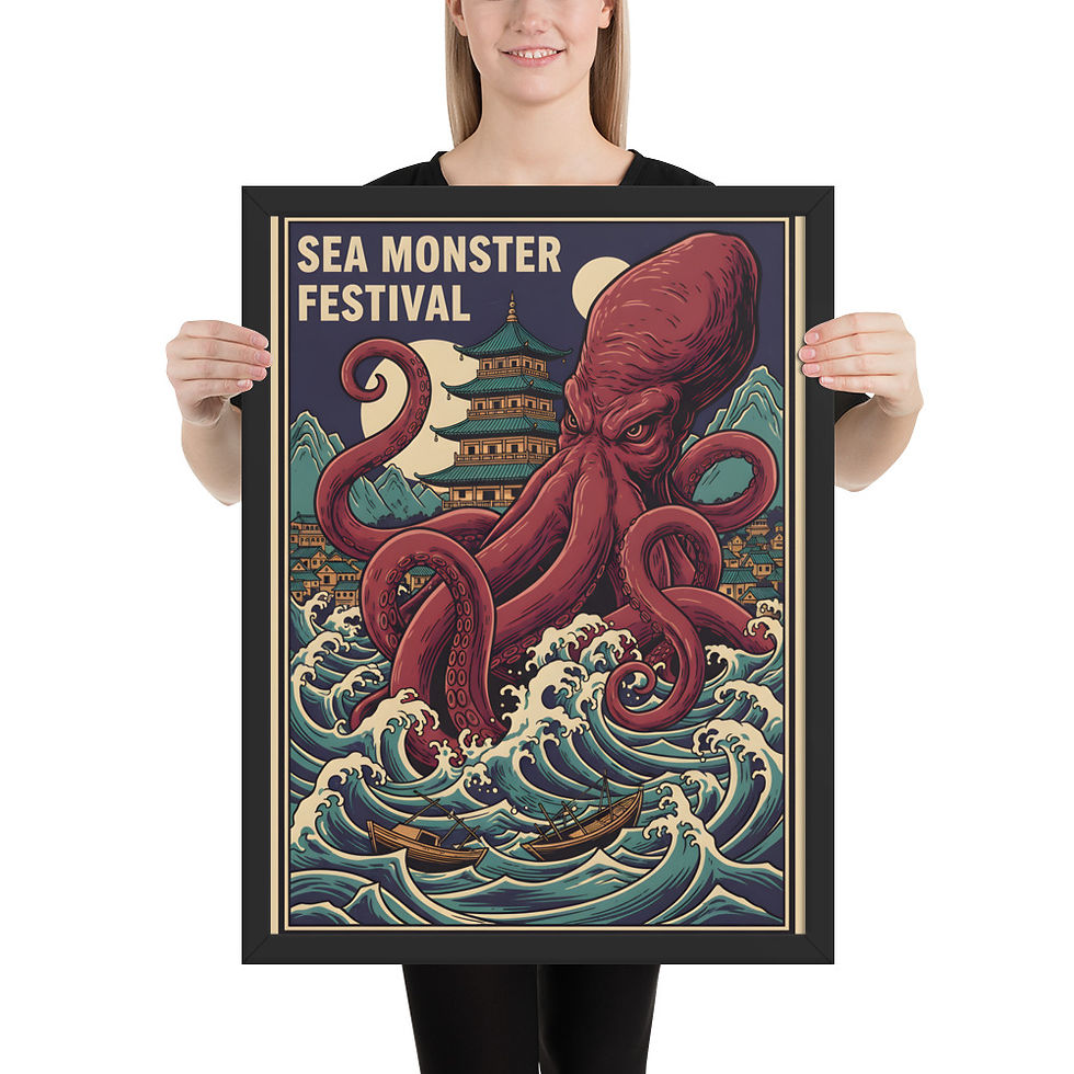 Thumbnail: Sea Monster Festival Japanese Art Print