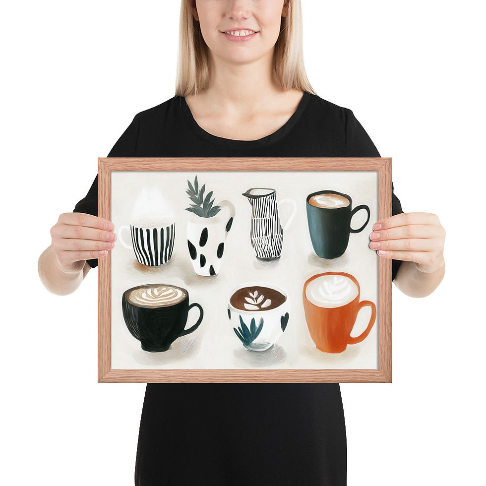 Thumbnail: Cup of Tea Gouache Inspired Art Print 
