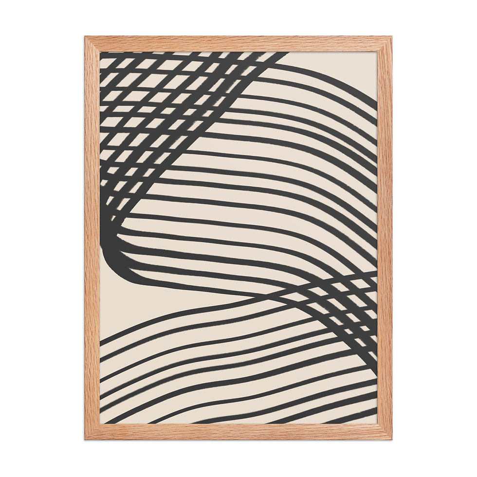 Thumbnail: Black and Beige Abstract Framed Wall Art 
