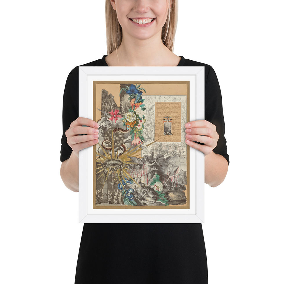 Thumbnail: Vintage Mixed Media Framed Wall Art