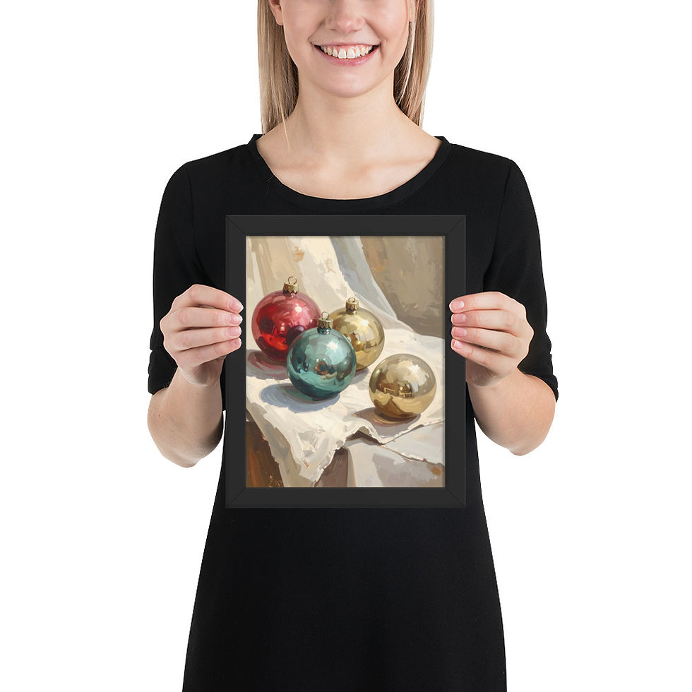 Thumbnail: Antique Christmas Baubles Festive Print