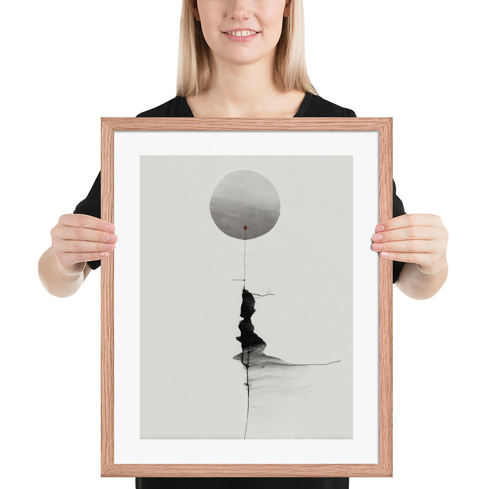 Thumbnail: Japandi Moon Ink Spill Sumi-e Inspired