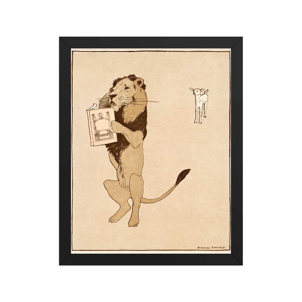 Thumbnail: Lion and a Book | Edward Penfield