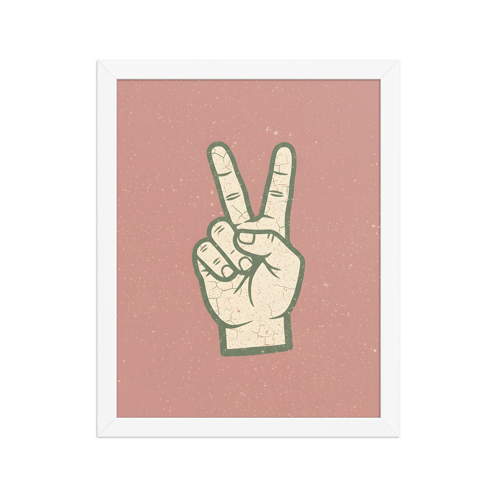 Thumbnail: Retro Peace Sign Framed Wall Art