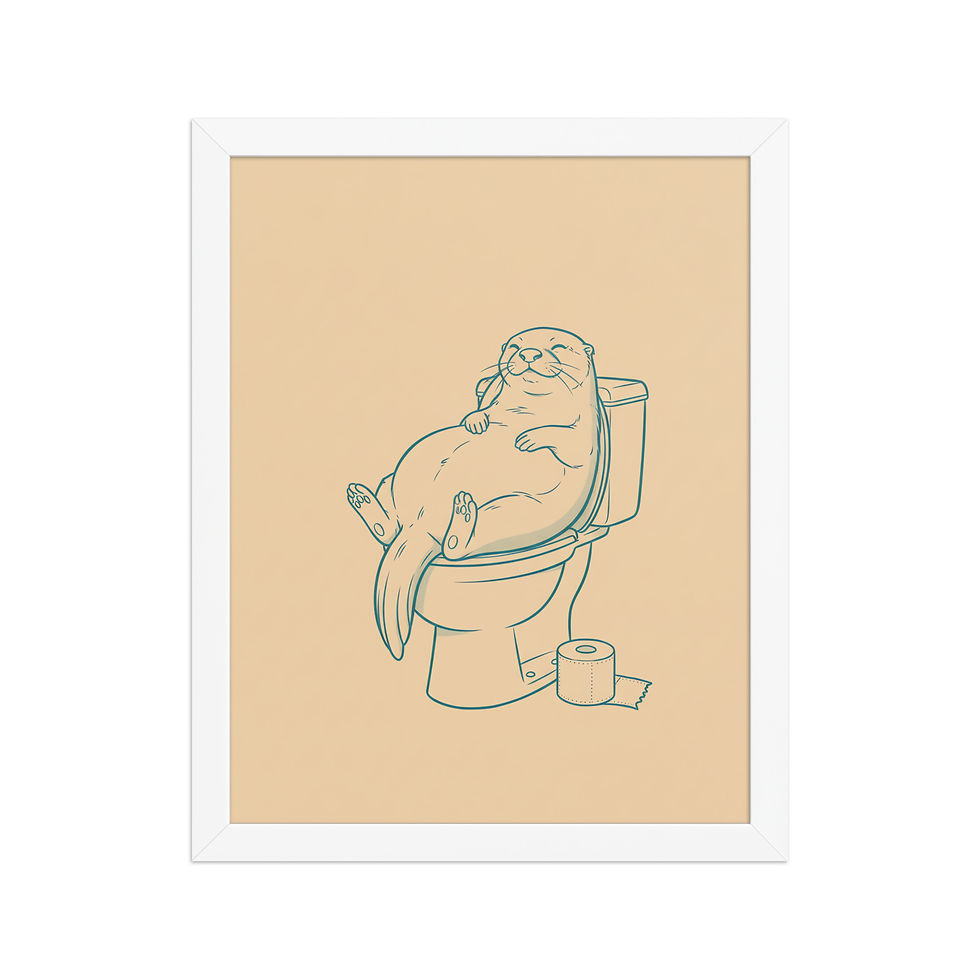 Thumbnail: Otter on the Toilet Quirky Framed Wall Art