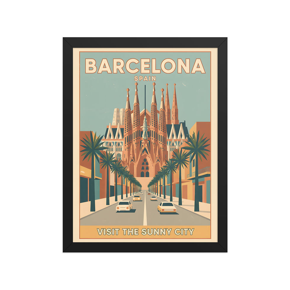 Thumbnail: Barcelona Vintage Travel Poster