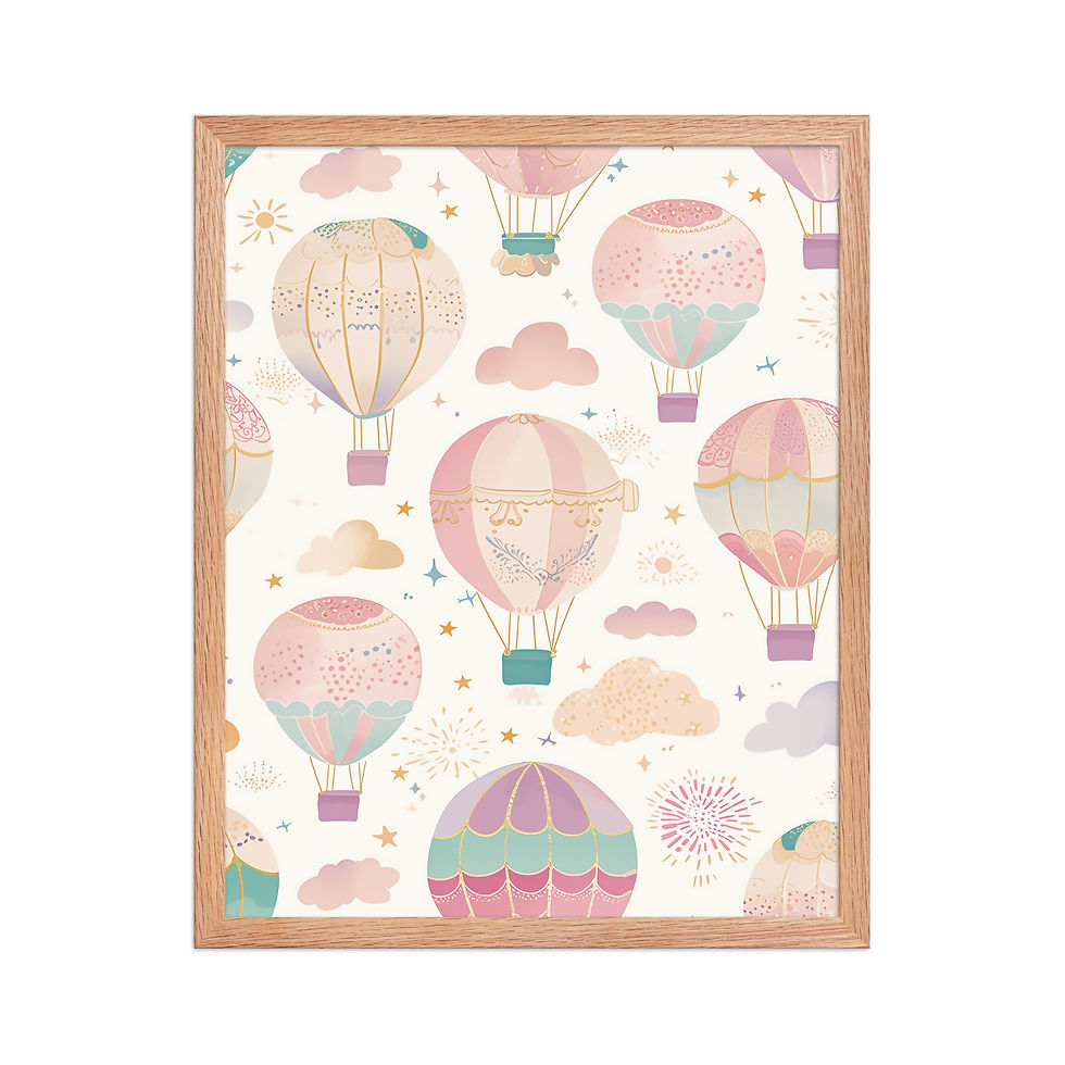 Thumbnail: Hot Air | Whimsical Framed Nursery Prints for Kids' Rooms | Adorable Wall Art