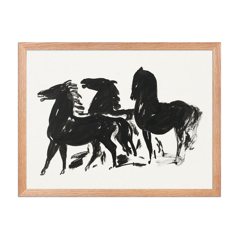 Thumbnail: Wild Horses Running Framed Art Print | Classic Equestrian Wall Decor