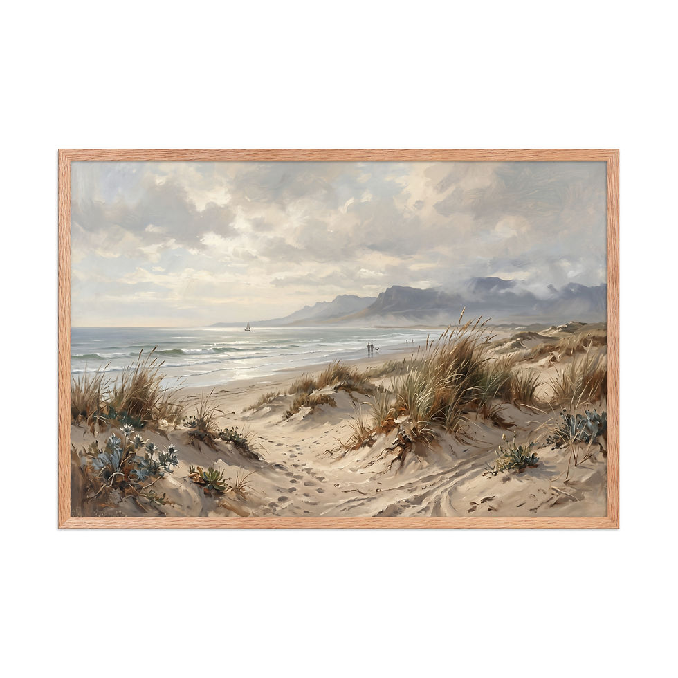 Thumbnail: Tranquil Coastal Landscape with Dunes and Sailboat