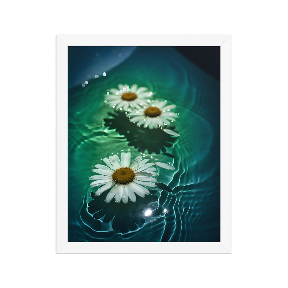 Thumbnail: Night Daisies Framed Abstract Coastal Wall Art