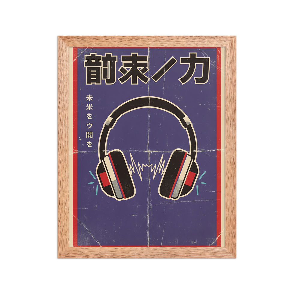 Thumbnail: Retro Headphones Framed Art Print