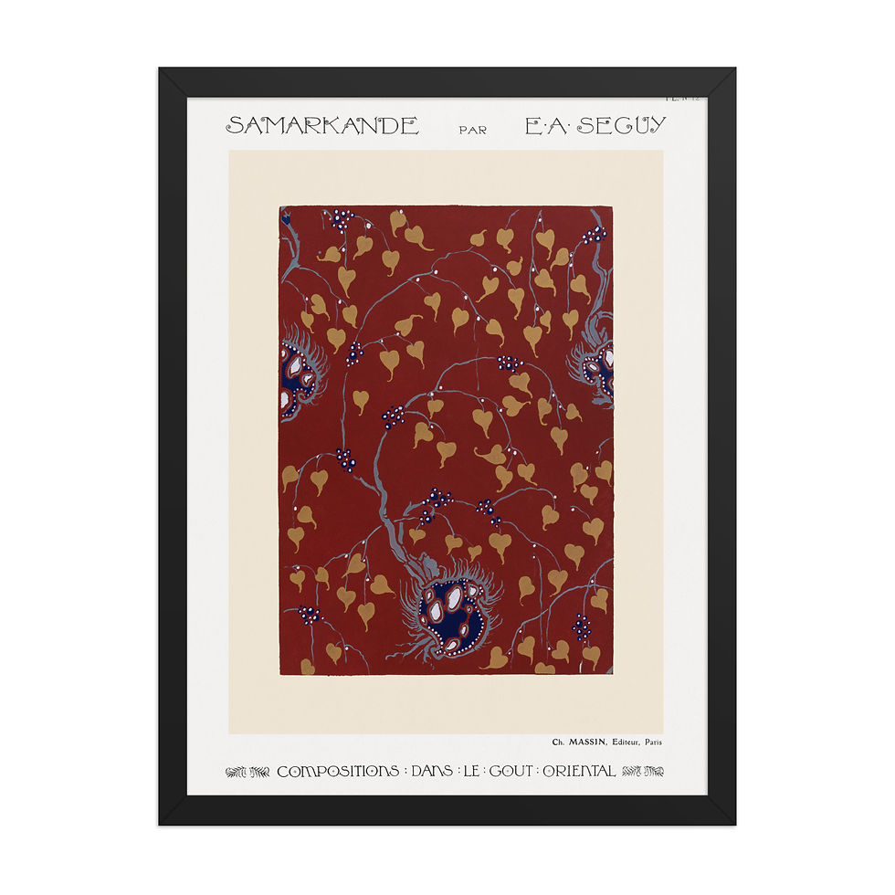 Thumbnail: Flower pattern Art Deco stencil print in oriental style iv | Samarkande | Seguy