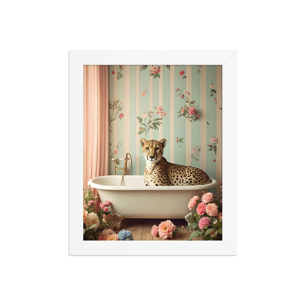 Thumbnail: Cheetah Bathtub Art Print
