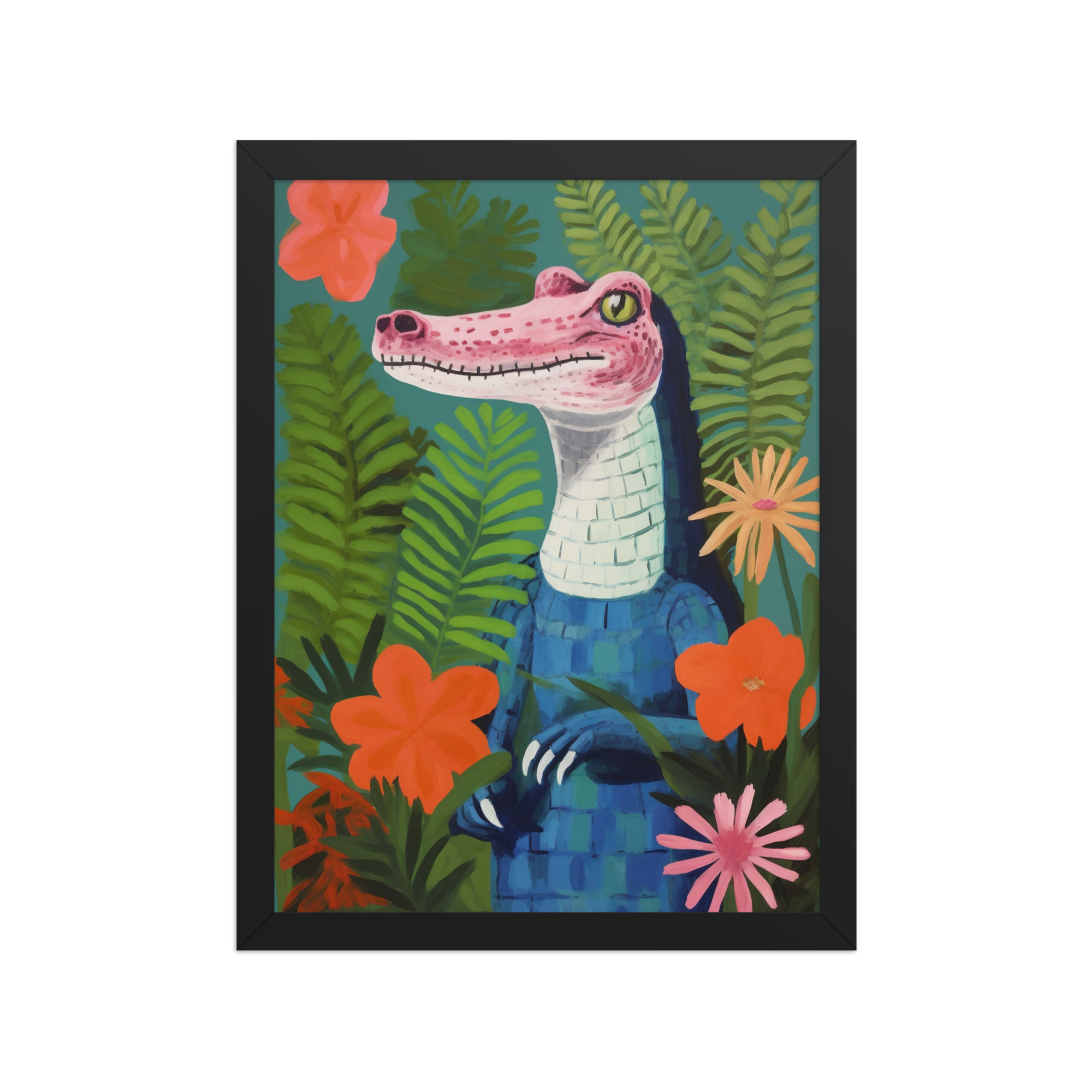 Vivid Crocodile Abstract Wall Prints for Creative Minds