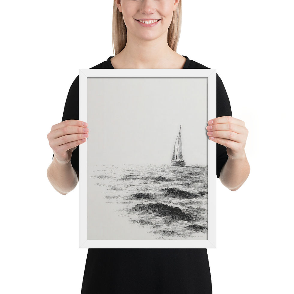 Thumbnail: Elegant Abstract Black and White Print - Stylish Frame