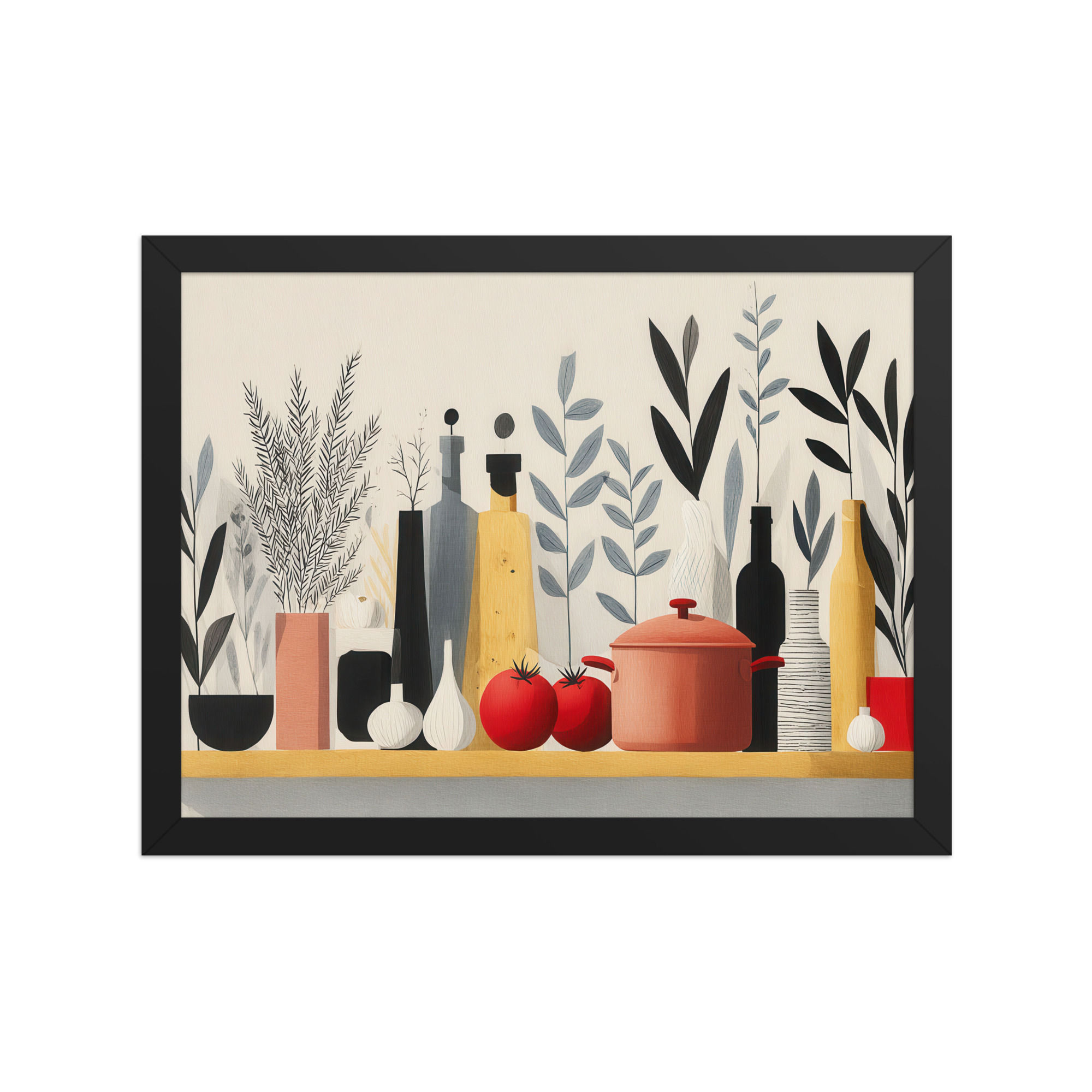 Pots Kitchen Gouache Inspired Art Print 
