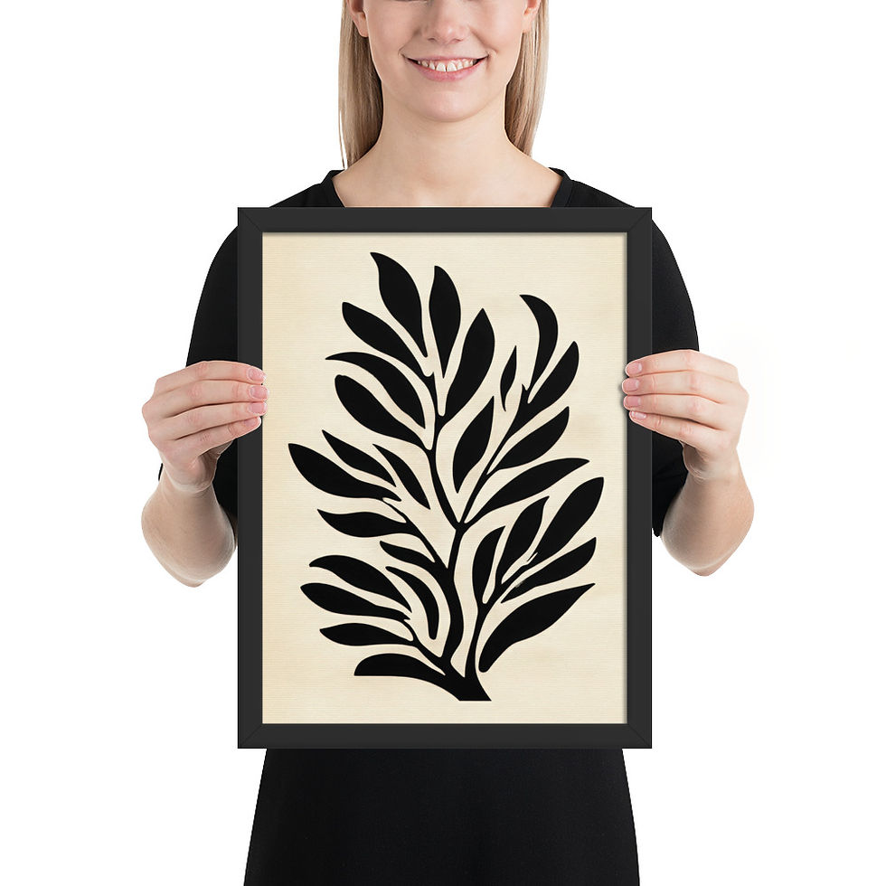 Thumbnail: Black & Beige Abstract Wall Art Print 