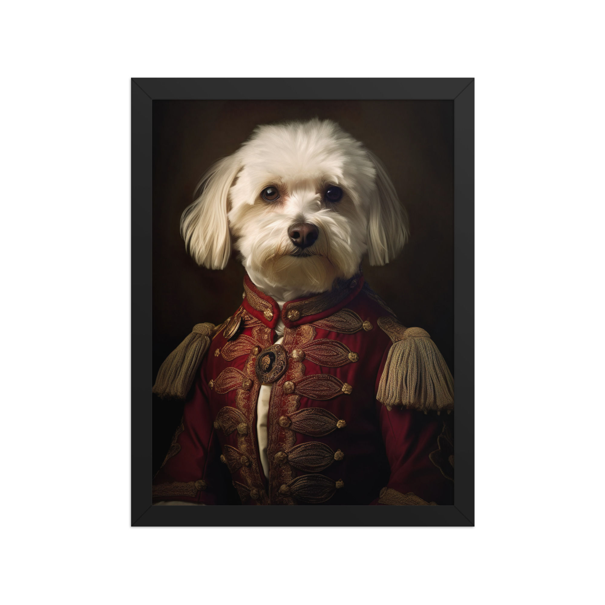 Aristocratic maltese | funny animal wall art | framed