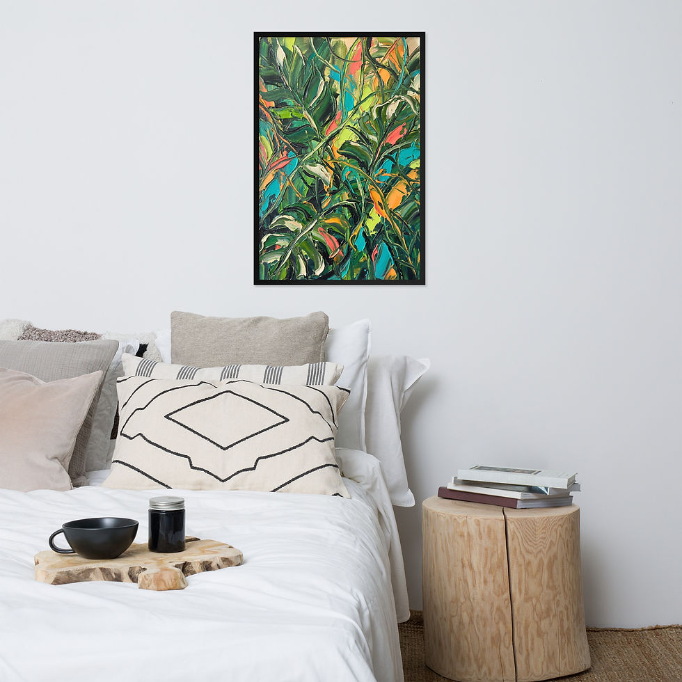 Thumbnail: Verdant Pulse — Framed Tropical Leaves Print