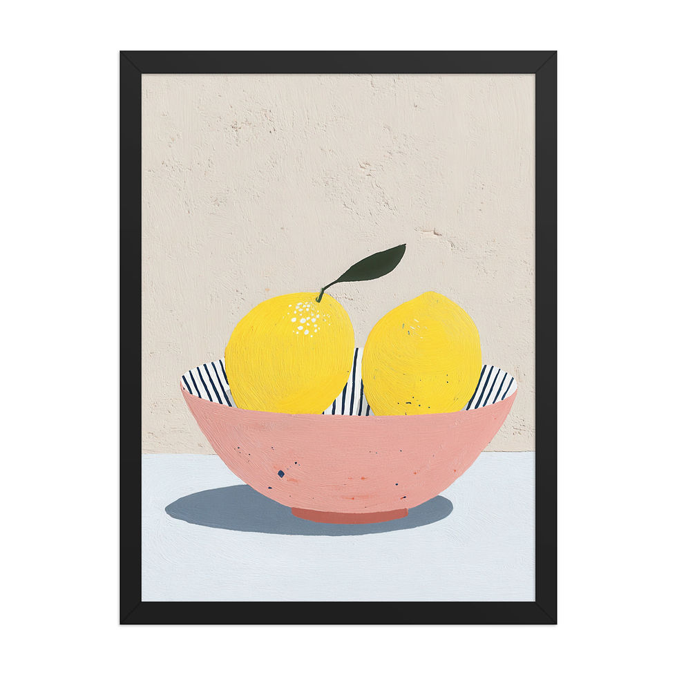 Thumbnail: Lemons in Bowl Gouache Inspired Art Print 