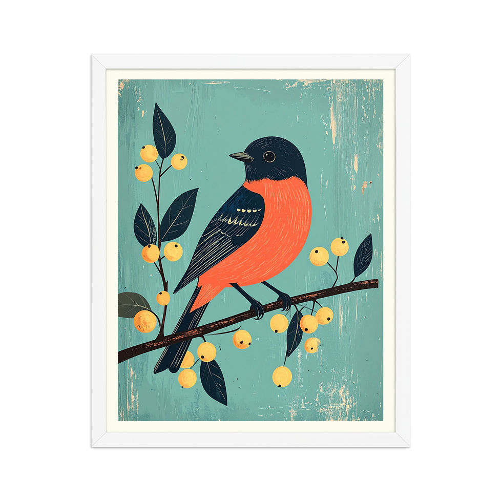 Thumbnail: Yellow Berry Bird Art Print